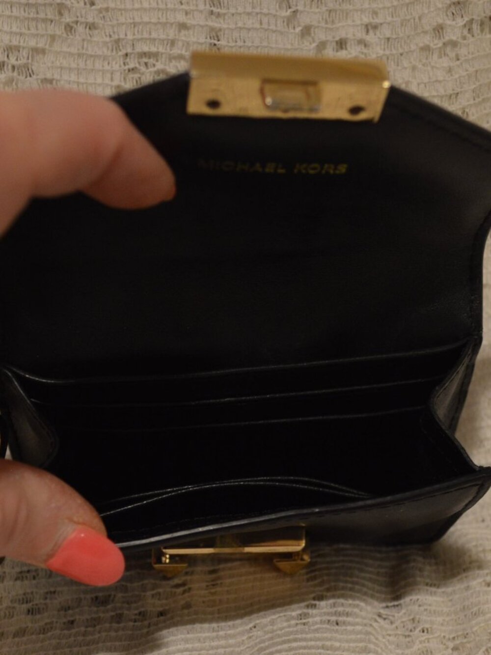 Michael Kors Black Leather Small Wallet - Picture 8 of 11